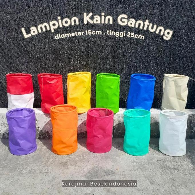 ___] Lampion Kain Gantung Banyak warna d 15cm t 25cm Outdoor Indoor Hias Dekorasi Lantern Lentera Ca
