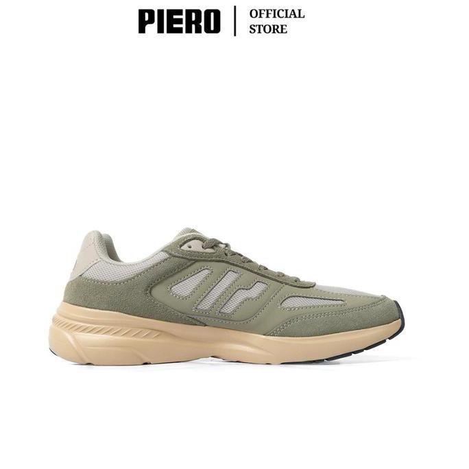 Piero Sepatu Sneakers Pria Jogger V54 Prm Olive Taupe Soybean Pie1000043