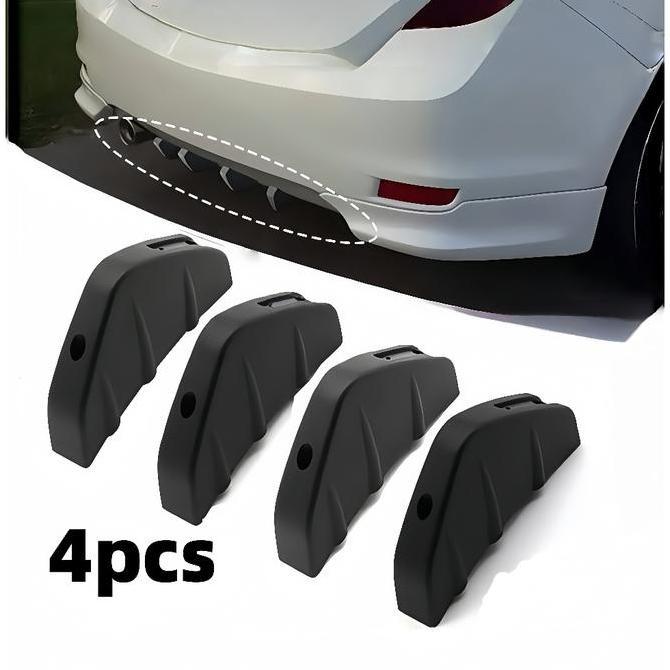 4pcs Winglet Belakang Mobil Car Carbon Fiber Patter Modified Berbagai Jenis Mobil Pelindung Bumper B