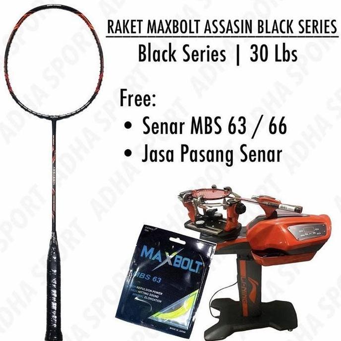 RAKET BADMINTON MAXBOLT ASSASIN TOUR BLACK SERIES RAKET ORIGINAL