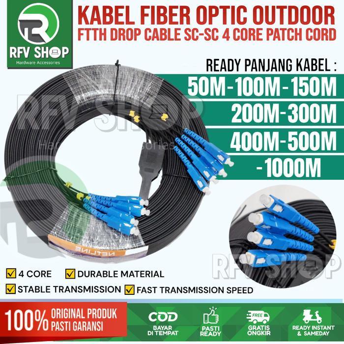 Netline Kabel Fiber Optik Fo 4 Core Precon Ftth 100M 150M 200M 1000M Termurah Best Quality 100% Orig