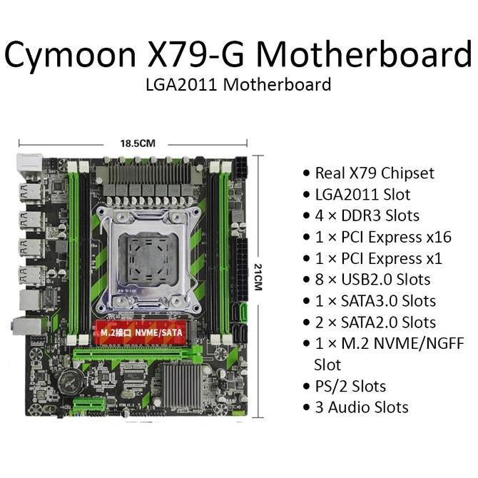 Cymoon X79 Motherboard Lga 2011 Ddr3 Mainboard Mobo Sata3 Server