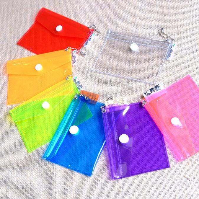 New- dompet kartu, dompet pvc plastik mika transparan 2 slot, dompet koin