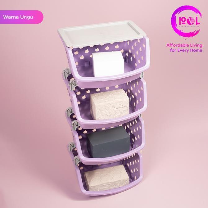 [POL] COD Rak Keranjang Buah | Rak Plastik Multifungsi 4 tingkat | Rak Keranjang Serbaguna Mainan