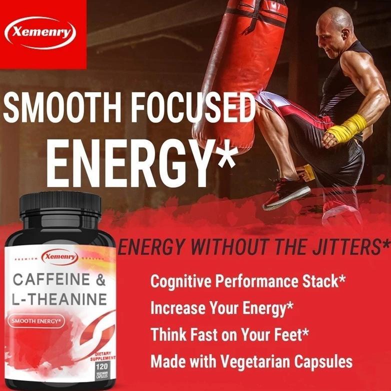 Usa Caffeine 100Mg + L-Theanine 50Mg 120 Kapsul Pil Kafein Thankne Original