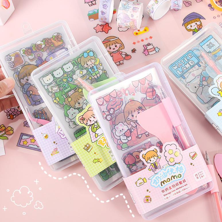 Berkah Abadi [Ready] Aimilo Stiker 200 Lembar 1 Box Sticker Momo Stiker 100 Lembar 4Warna Stiker Luc