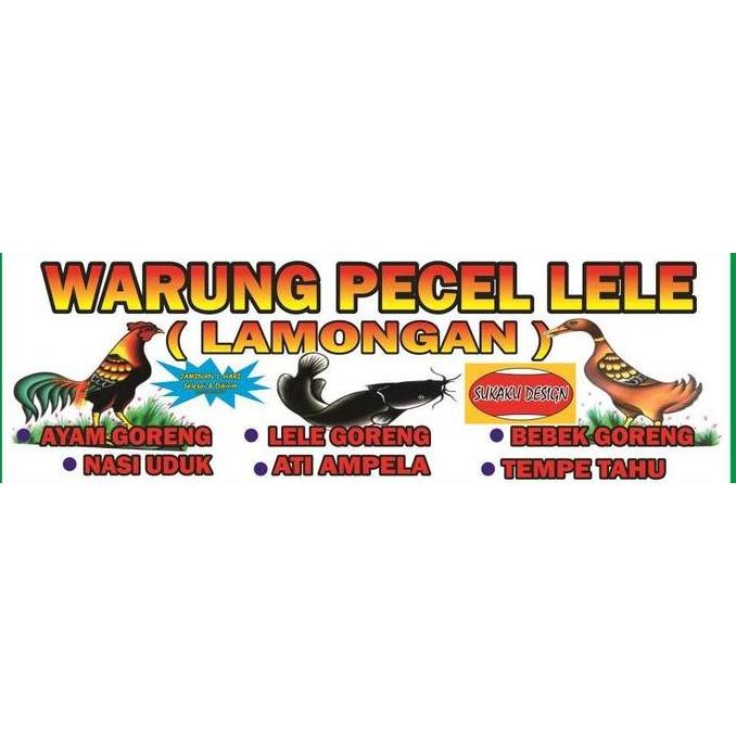 NEW SPANDUK / BANNER USAHA PECEL LELE 3 X 1 METER ORI
