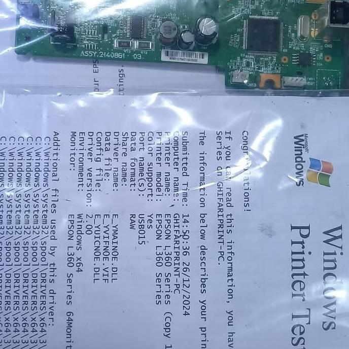 MOTHERBOARD MAINBOARD PRINTER EPSON L360