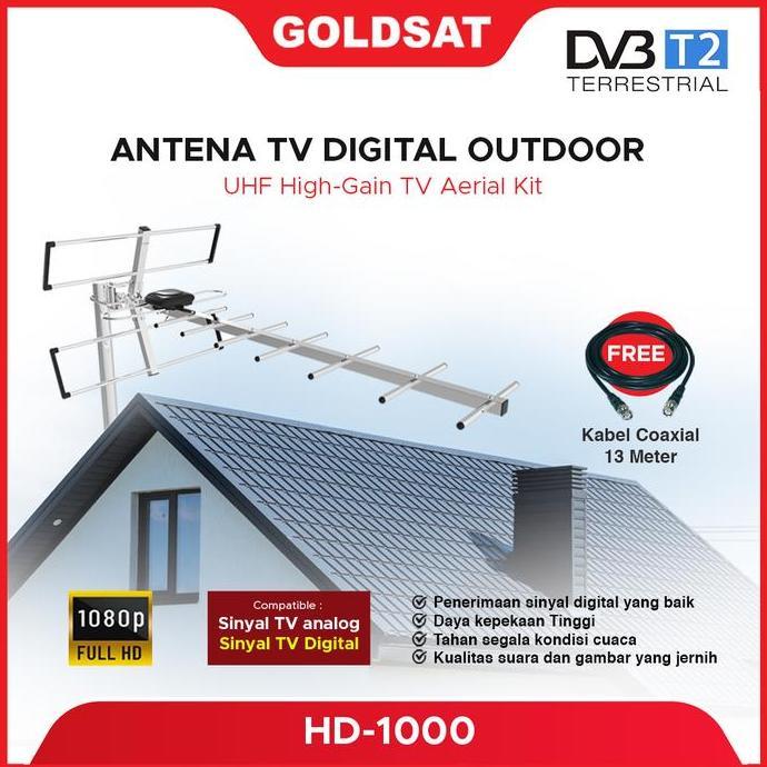 Antena Tv Digital Outdoor Goldsat Hd-1000 / Antena Tv Luar