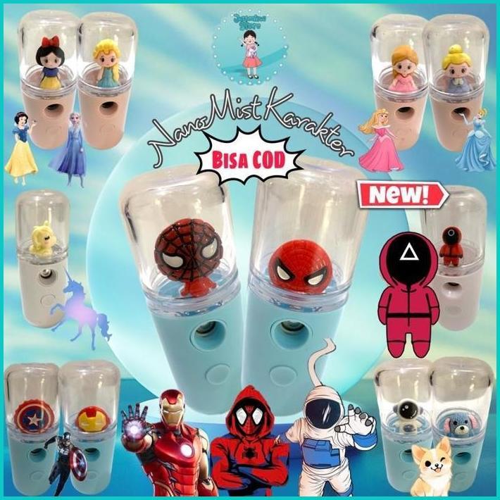 Super Nano Spray Mini Karakter/Nano Mist Spray Portable/Nano Spray Pelembab Wajah Dan Disinfektan/Se
