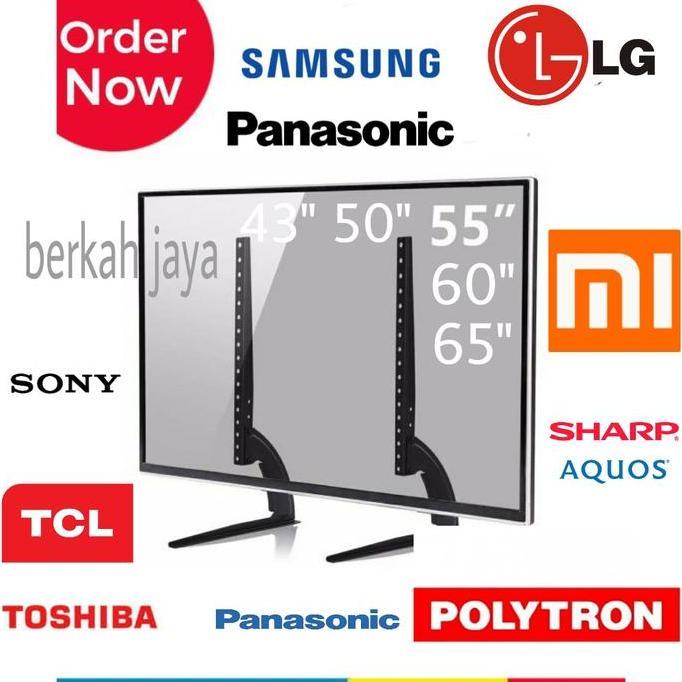 Kaki Meja Tv Sharp Lg Samsung Sony Dll 50 55 65 Inch Besi Anti Karat