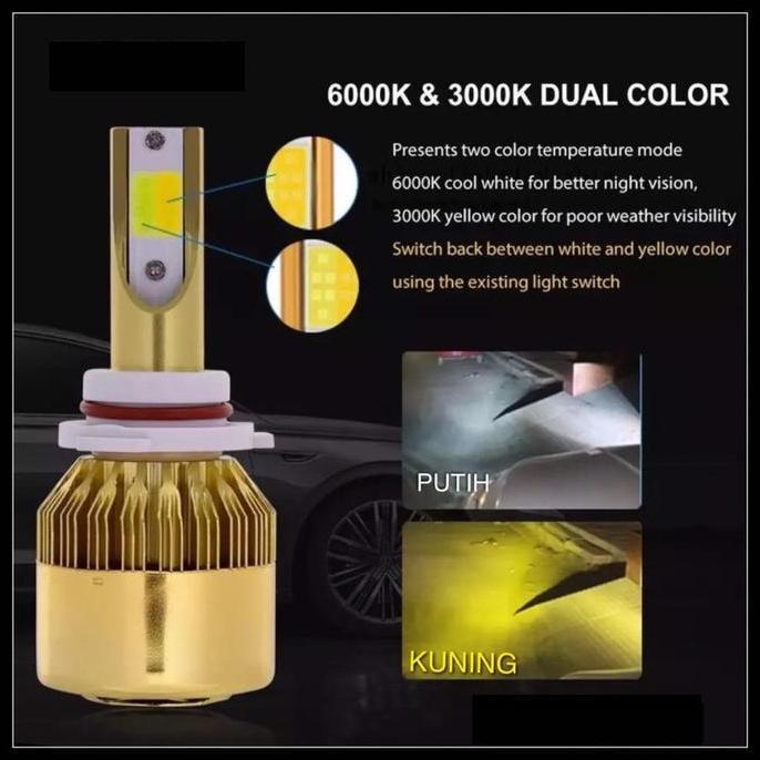 Lampu LED H11 2 Warna Putih Kuning Lampu LED Mobil