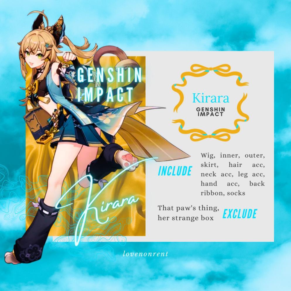 Genshin Impact Kirara Costume Cosplay Rental Fullset (Kostum Cosplay Genshin Impact Kirara Sewa Full