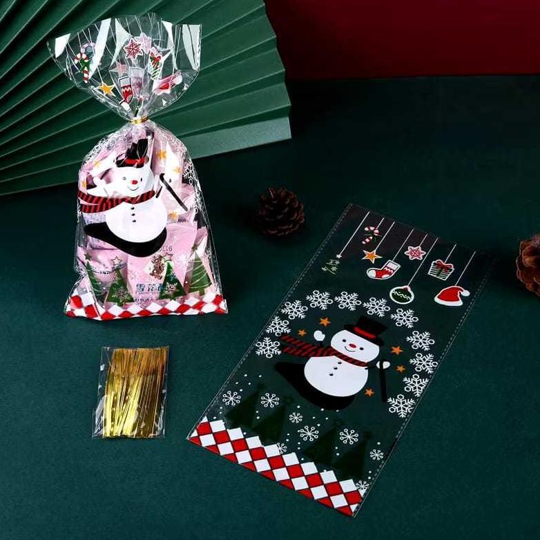 [Ecer] Plastik Snack Natal Lucu Bungkusan Hampers Souvenir Parcel Christmas Bags Trending