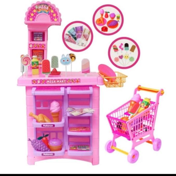 Megamart 140 mainan anak kasir supermarket