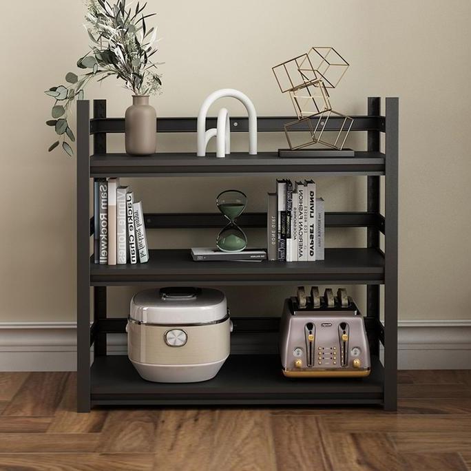 KRISBOW RAK BESI 3 TINGKAT DENGAN RODA - HITAM