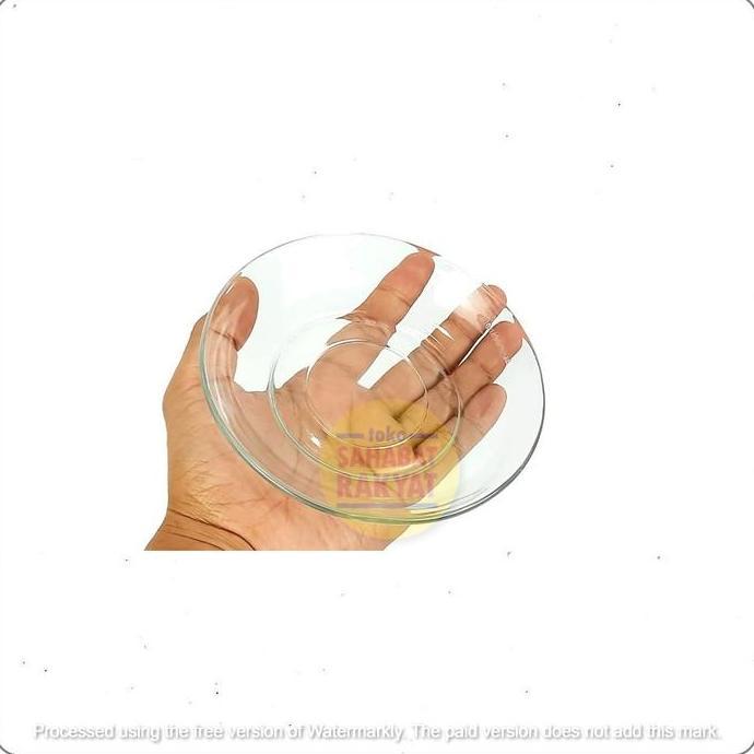 [6pcs] Lepek/Tatakan Gelas Kaca Polos Piring Kedaung PP 505 14cm