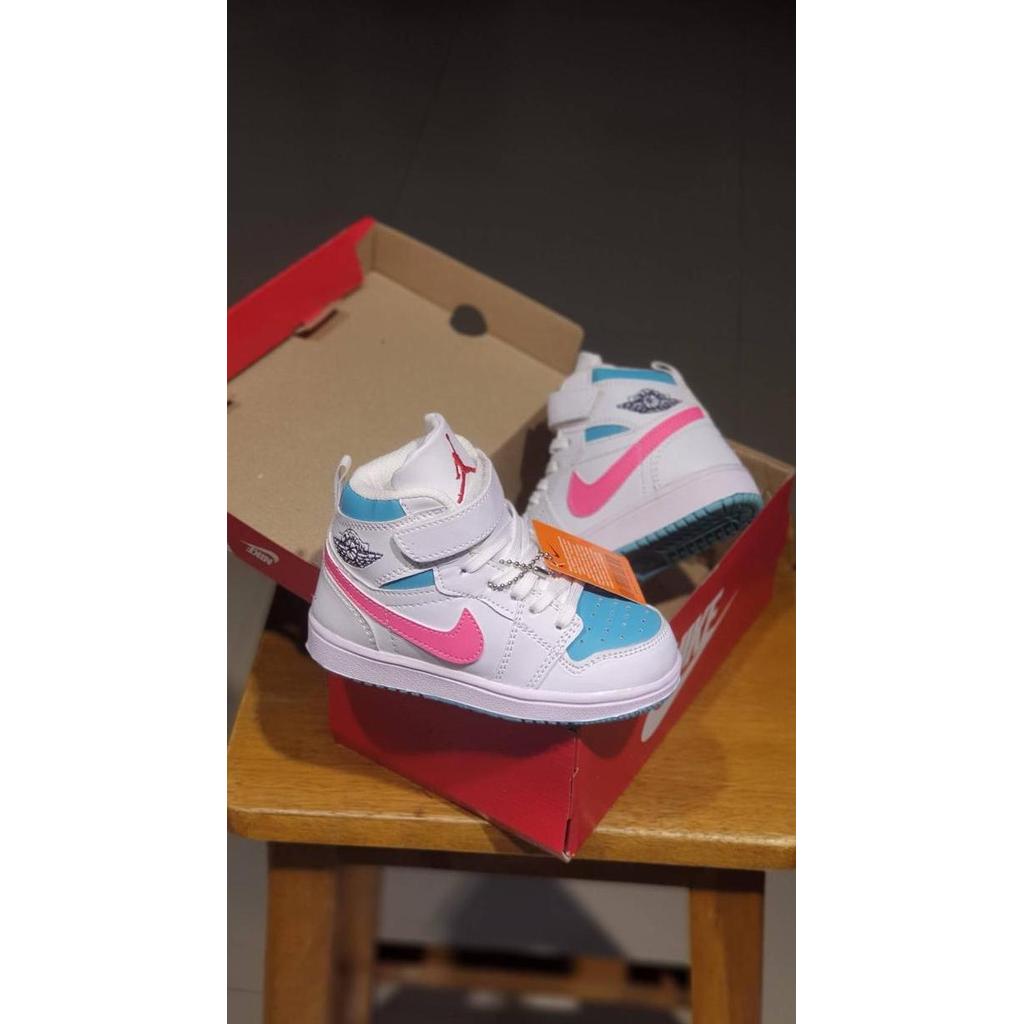 TERBARU SEPATU ANAK PEREMPUAN AIR JORDAN HIGH PUTIH PINK SEPATU BAYI