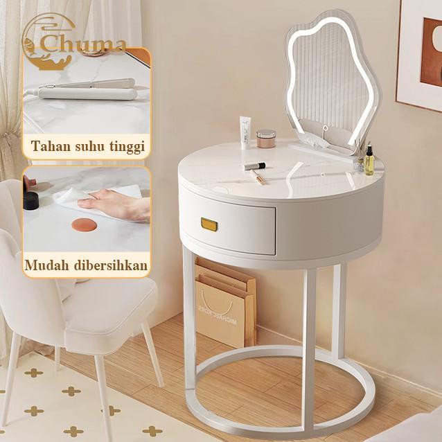 Meja Rias Sintered Stone Meja Rias Dengan Cermin Meja Rias Lampu Led Meja Kamar Tidur Batu Sinter Me
