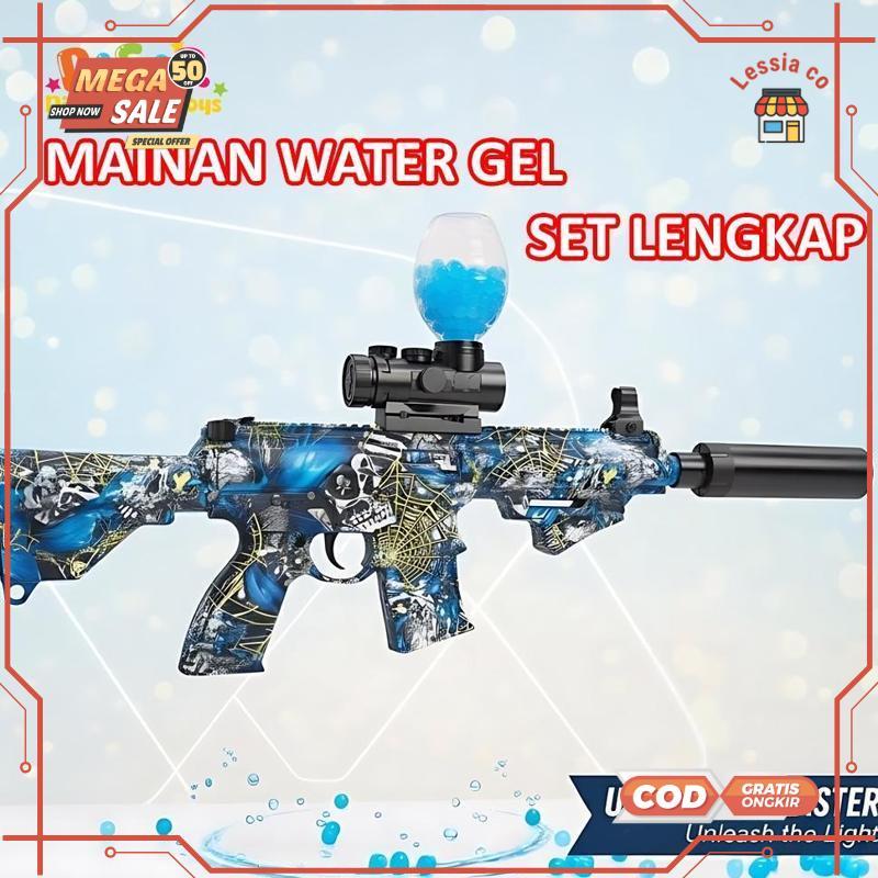 Cuci Gudang Mainan Anak D-6650/WH82-4 M416 GEL BLASTER Mainan Tembakan Bal Elektrik M416 Lampu Akses