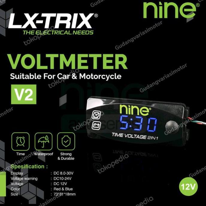 voltmeter digital lx - trix nine v2,  volt dan jam