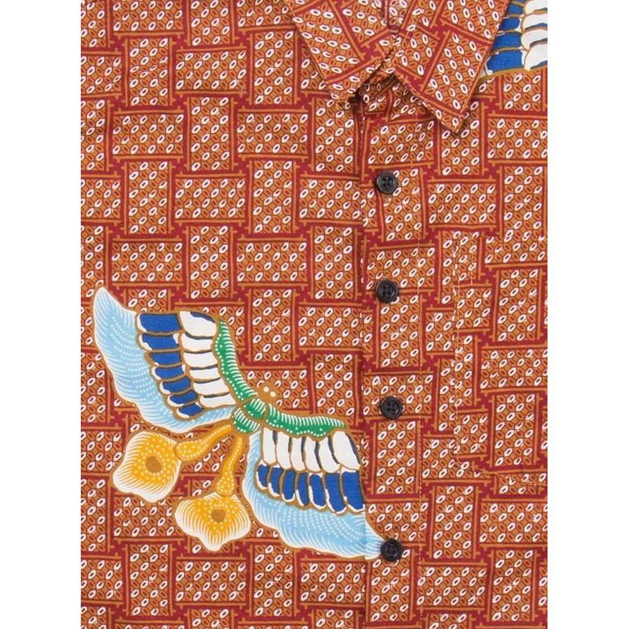 Arjuna Weda Hem Batik Anak Tikar Kupu - Bahan Katun | Lengan Pendek | Kantong Depan