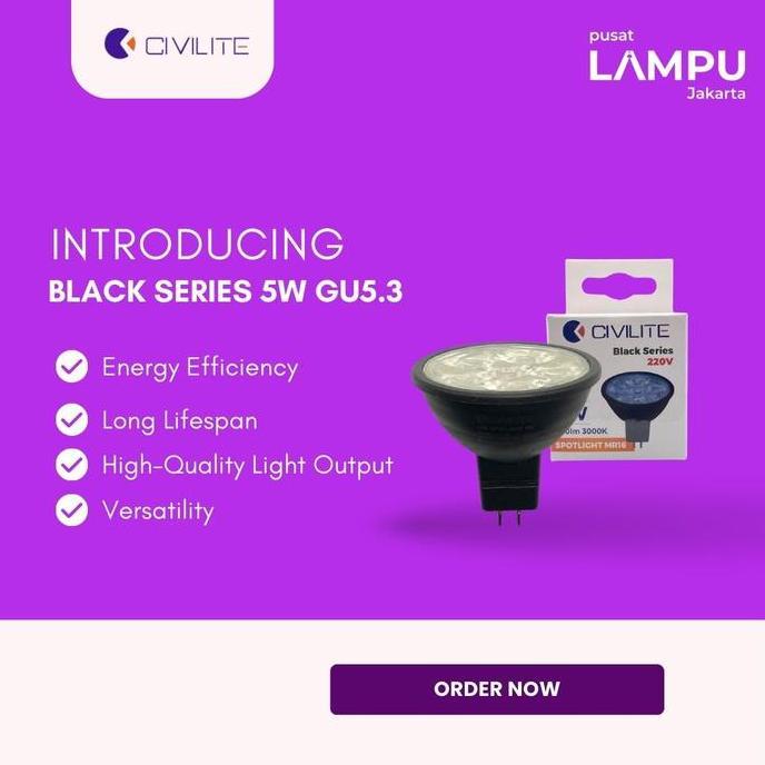 CIVILITE Mr16 Black Series SMD 5MATA 5WATT 220Volt