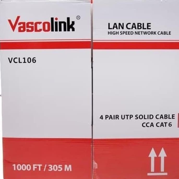 kabel lan vascolink cat 6 original / asli 1 box (dus)