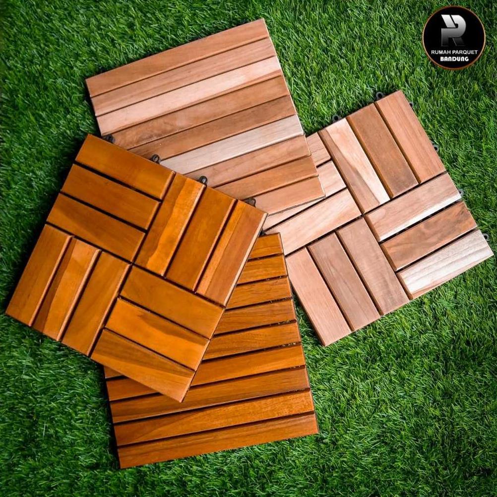 Promo Cod Lantai Kayu Parket Deckingtile Jati Taman Kebun 