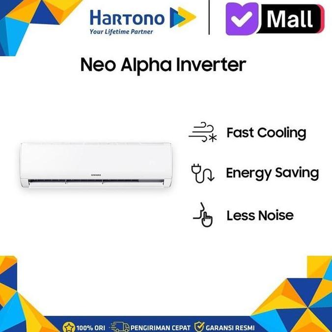 Terlaris Samsung Ac Neo Alpha Inverter 5-Star Ar40F05D0Amnse (1/2Pk) Hemat Energi 21% Fast Cooling G