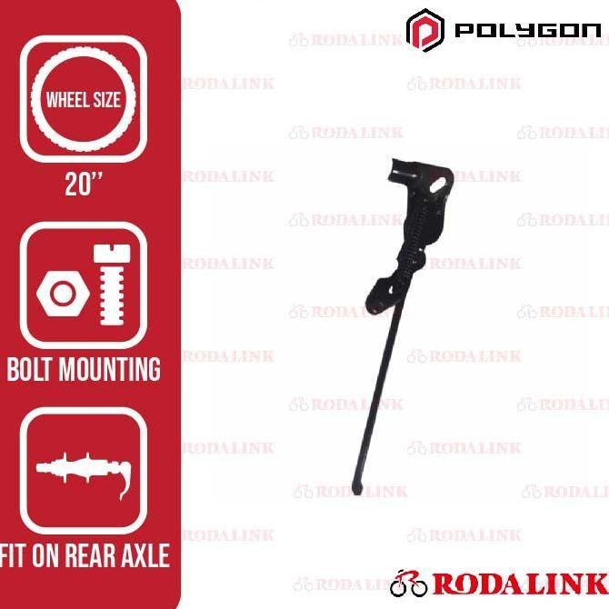 Polygon Stand Sepeda 20 Inch Kickstand Belakang Sepeda 20"