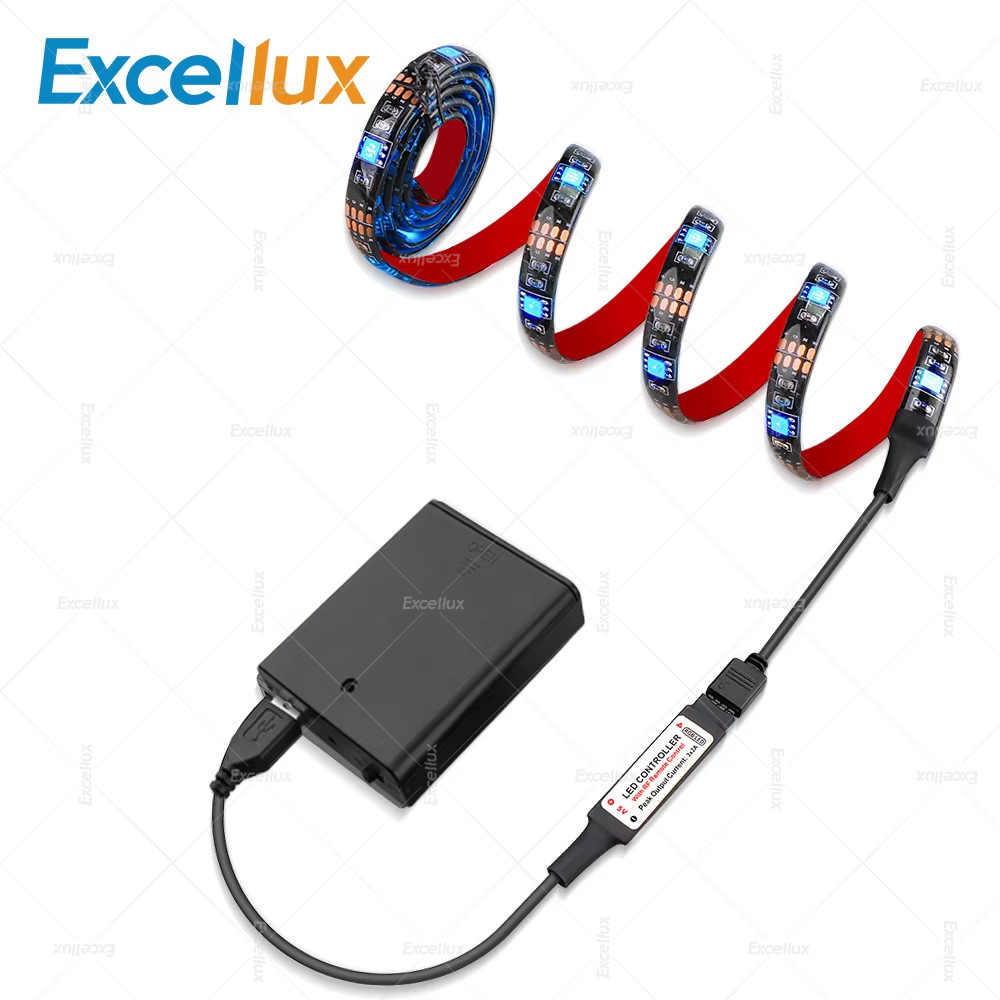 Lampu Strip LED RGB Bertenaga Baterai 5050 Bluetooth Strip APP Control / 17 Tombol USB Led Strip Dio