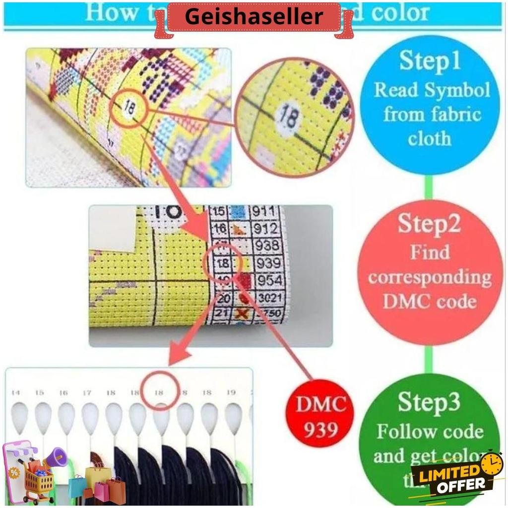 Muslim Calligraphy Cross Stitch Kit, Cross Stitch Pattern Kaligrafi, Islamic, Kaligrafi Motif Ka'Bah