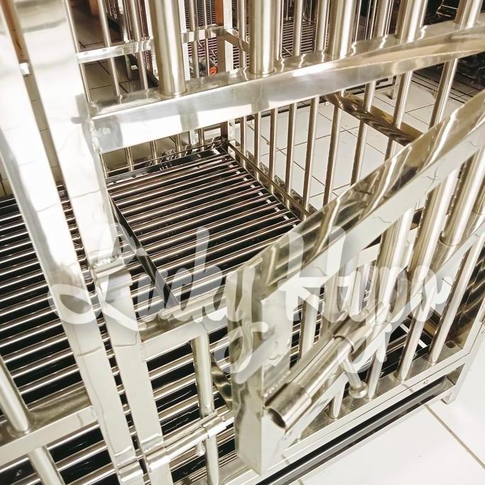 Kandang Anjing Stainless uk 125x95x128cm Dog Cage Anjing Besar LARGE