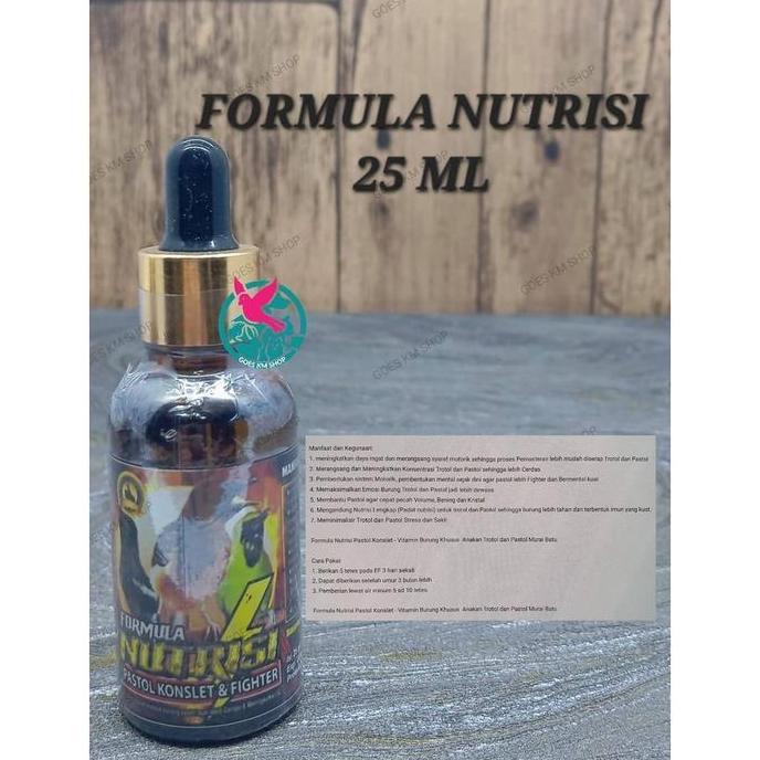 Formula Nutrisi 25 ML Pastol Konslet - Vitamin Burung Khusus Anakan Trotol dan Pastol Murai Batu
