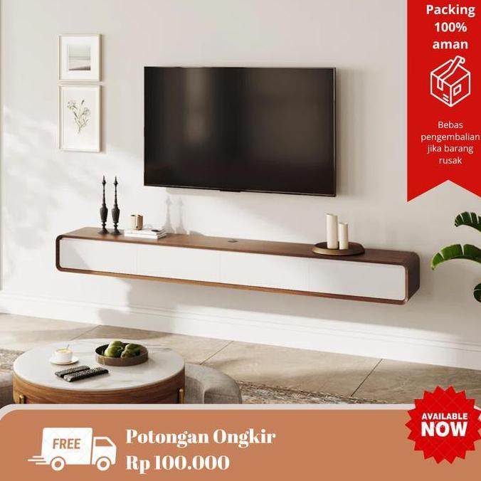 Terlaris Meja Tv Gantung | Rak Tv Gantung | Buffet Tv Gantung | Kayu Solid Furniture Minimalis