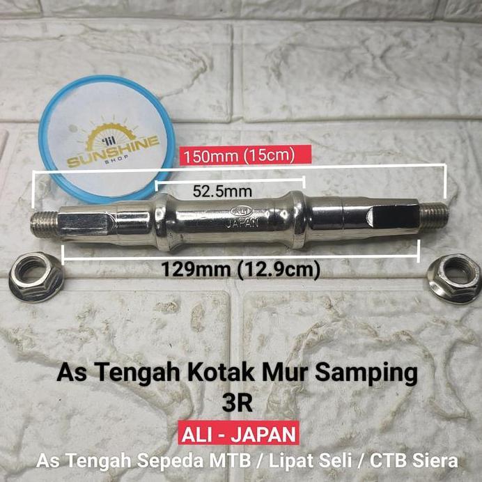 As BB Kotak Mur Samping 3R ALI JAPAN Untuk Crank Gear Tengah Sepeda