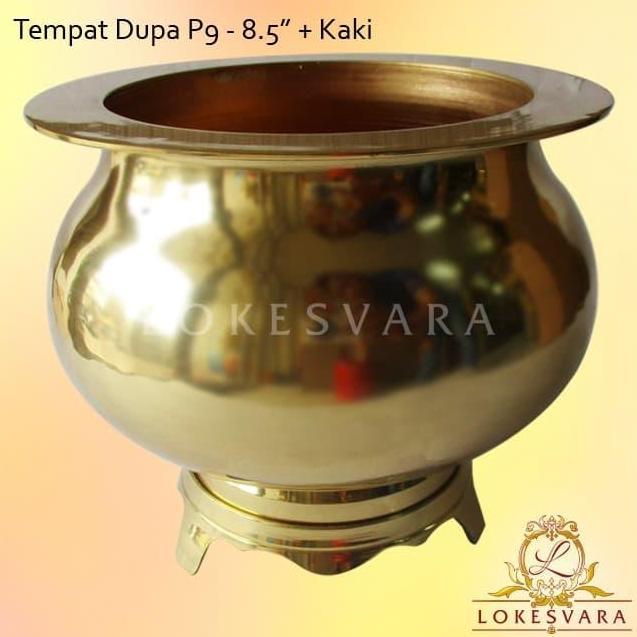 Tempat Bakar Dupa / Hiolo / Bokor Kuningan P9 + Kaki CO