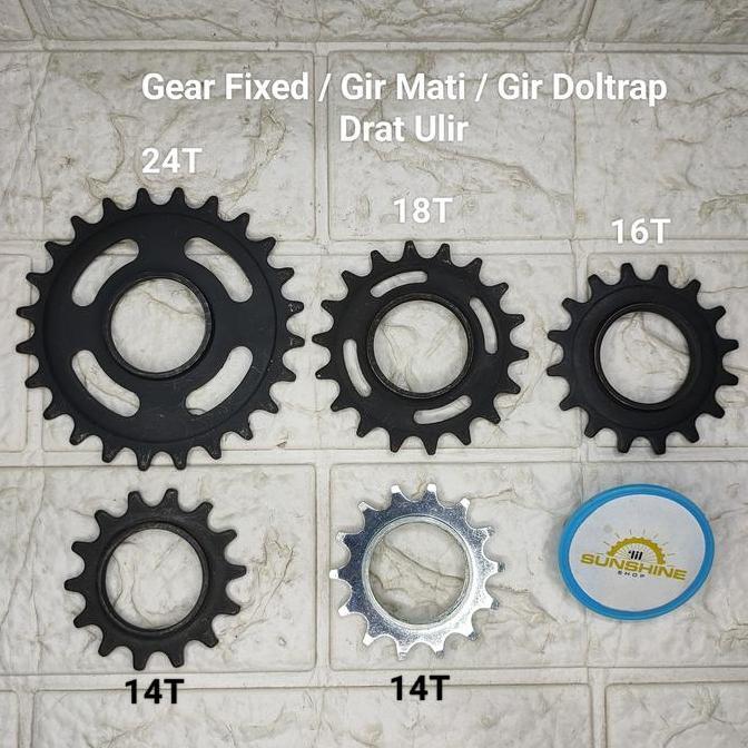 Gir Gear Cog Doltrap Torpedo Drat Ulir Sepeda FIXIE 12T 14T 16T 18T 20T 22T 24T Dan Pengunci Lock Fi