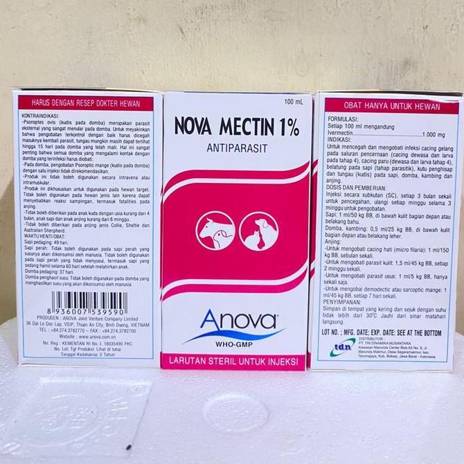 Ready stock NOVA MECTIN 1% 100 ml (obat gudig dan antiparasit)