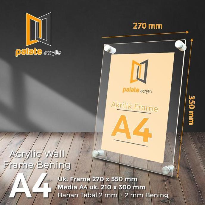 AKRILIK FRAME A4 / ACRYLIC FRAME A4 2MM LANDSCAPE / PORTRAIT murah