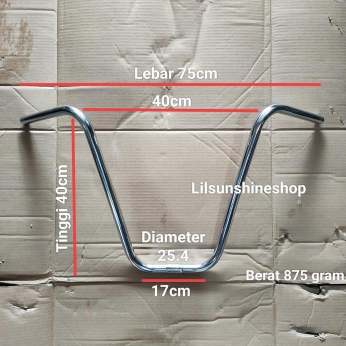 Stang Setir Handlebar Model V Tinggi Sepeda Lowrider Klasik Retro CP
