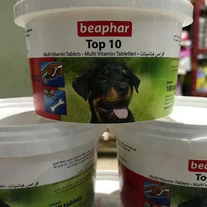 Beaphar Top 10 Multivitamin Anjing 180 Tablet Meningkatkan Vitalitas & Memperkuat Kondisi Fisik Anji