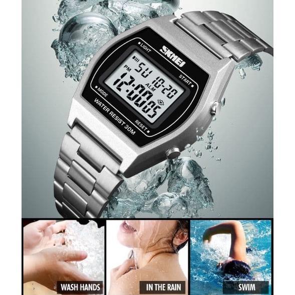 SKMEI 1328 ORIGINAL/JAM TANGAN CEWEK DIGITAL RANTAI STAINLESS/JAM TANGAN SKMEI 1328 ORIGINAL/JAM TAN