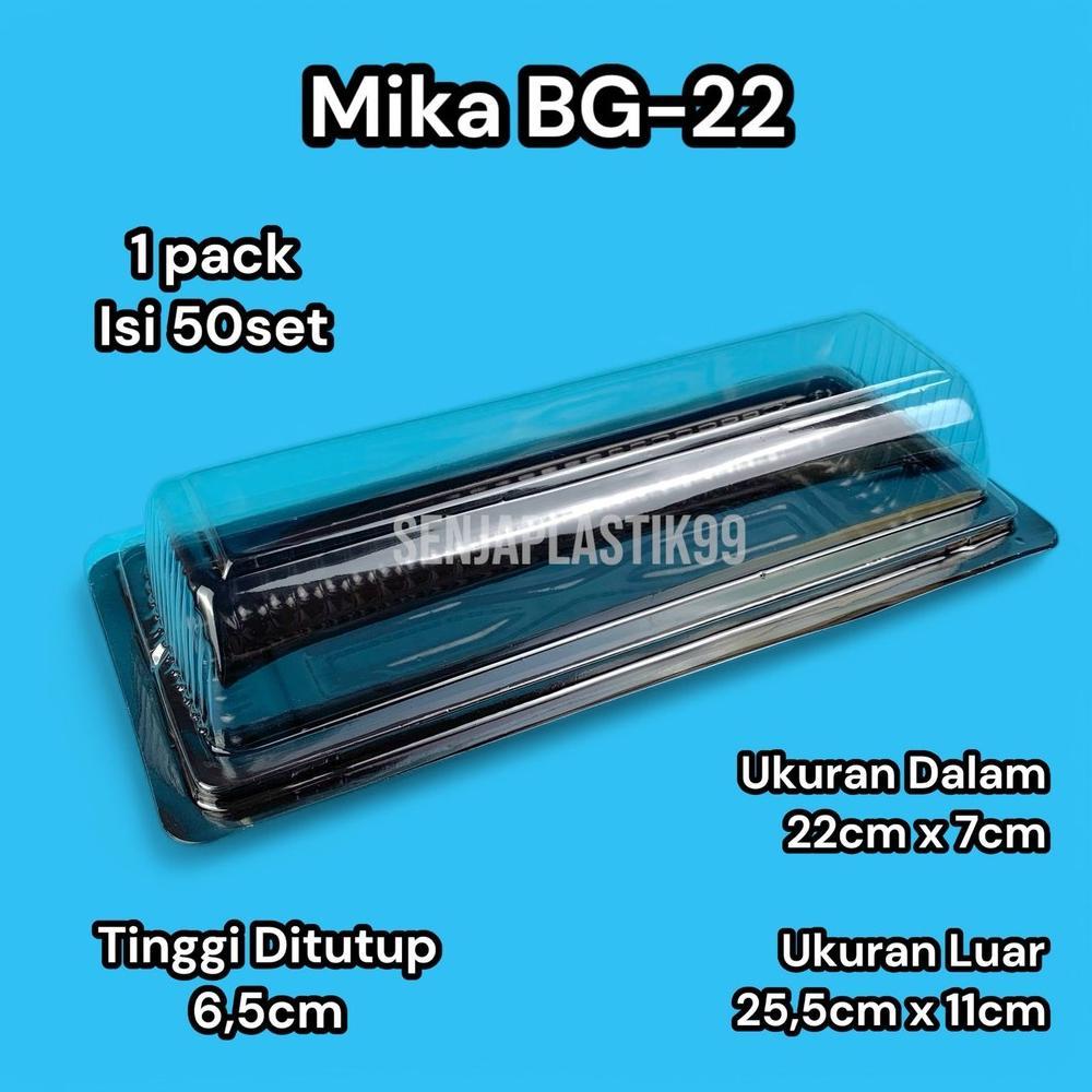 Mika Bolu Gulung 22cm - Isi 50set / Tray Box Kue Brownies BG 22