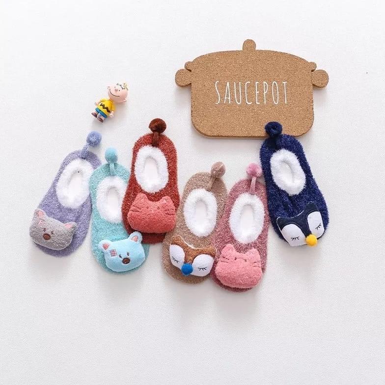 Lion King - Sepatu Kaos Kaki Bayi Anak Bulu Lembut Korea Motif Hewan Prewalker Shoes Shocks - Promo