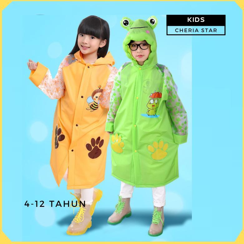 JAS HUJAN ANAK PEREMPUAN MANTEL HUJAN MOTOR ANAK COWOK RAINCOAT KIDS KOREA JAKET IMPORT A10