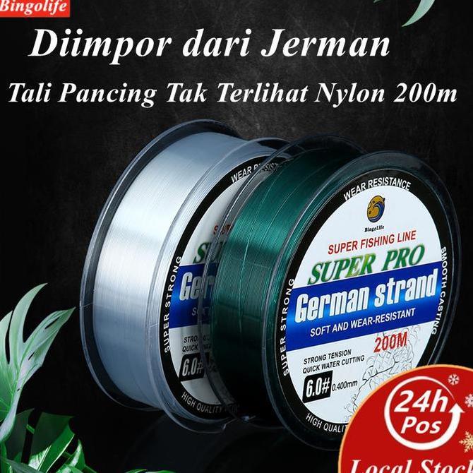 Grasihendy - Bingolife 2m Germany Fishing Line Set Senar Nilon Invisible Tahan Lama Untuk Mancing La