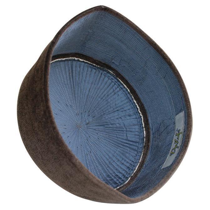 Peci Chechen Beludru Bulat Kaku Coklat Gelap Velvet - TheKufi Terlaris