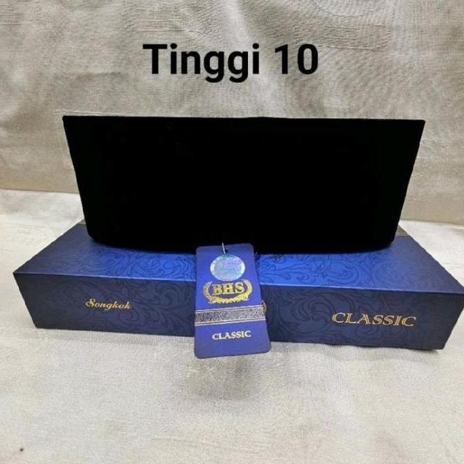 Peci Songkok BHS CLASSIC AC Kopiah Hitam Muslim  Pria Dewasa Kain Nyaman Lembut Haji Motif Standar T